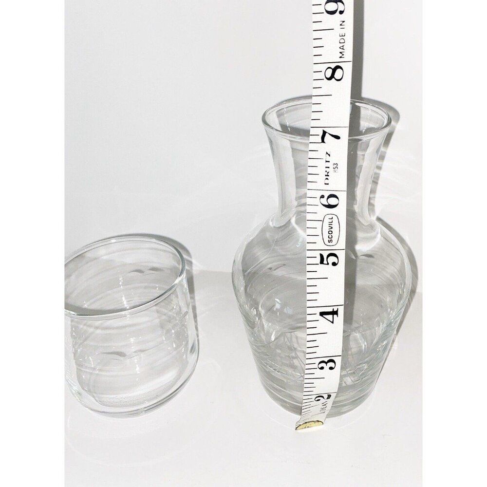 Bedside Water Carafe With Glass -Boat Etchings - Picture 4 of 4